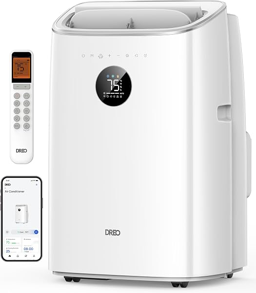 Dreo AC318S, aire acondicionado portátil de bajo consumo con app, voz y sistema sin drenaje