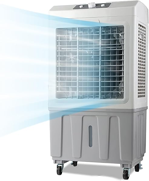 Enfriador evaporativo industrial portátil con depósito de 70 litros para naves y talleres