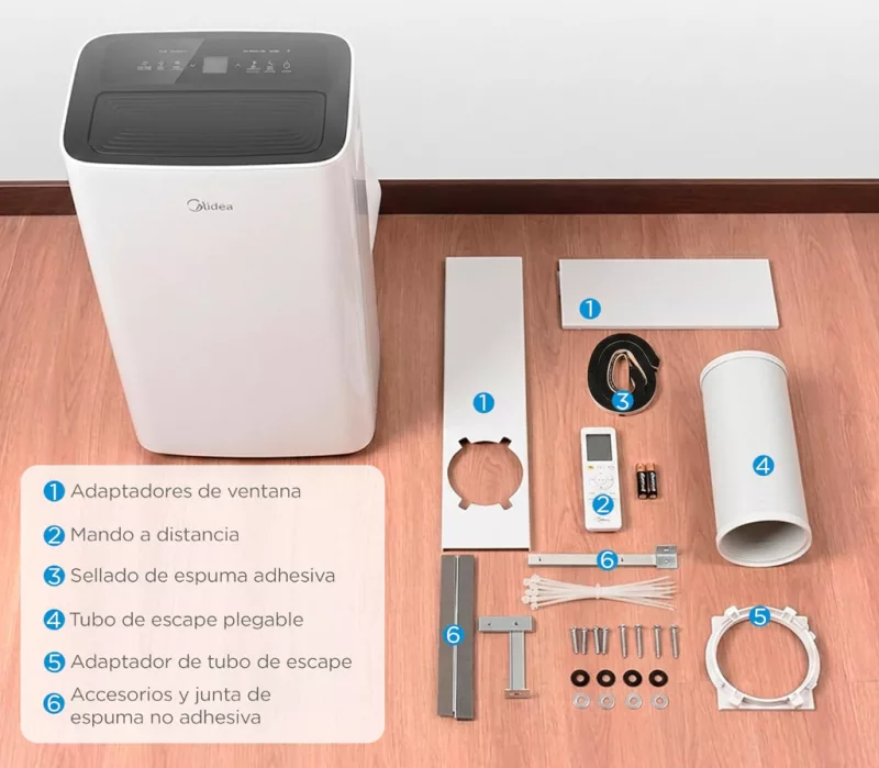 Midea MPPXA-12CRN7-QB6, pingüino de 12.000 BTU para salones y habitaciones grandes