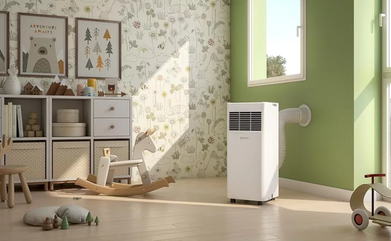 Olimpia Splendid Dolceclima Slim 8, aire acondicionado portátil compacto y silencioso para habitaciones pequeñas
